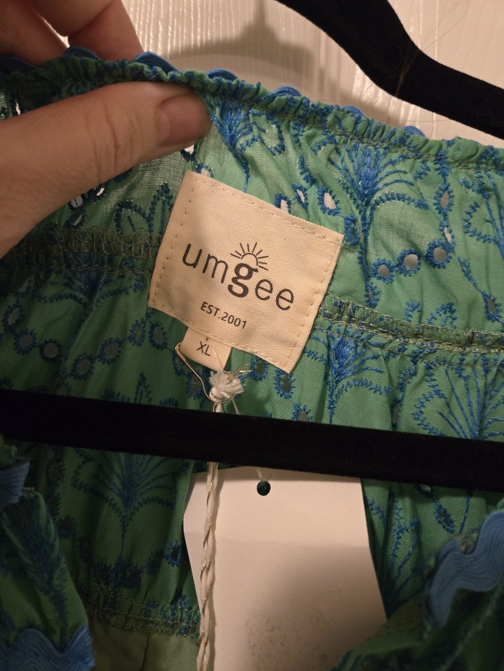 Umgee Teal Green Short Sleeve Printed Mini Dress - Picture 6 of 10